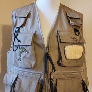 Columbia Sportswear Fly Fishing Vest Men Large Khaki Beige Tackle Vintage FM1010